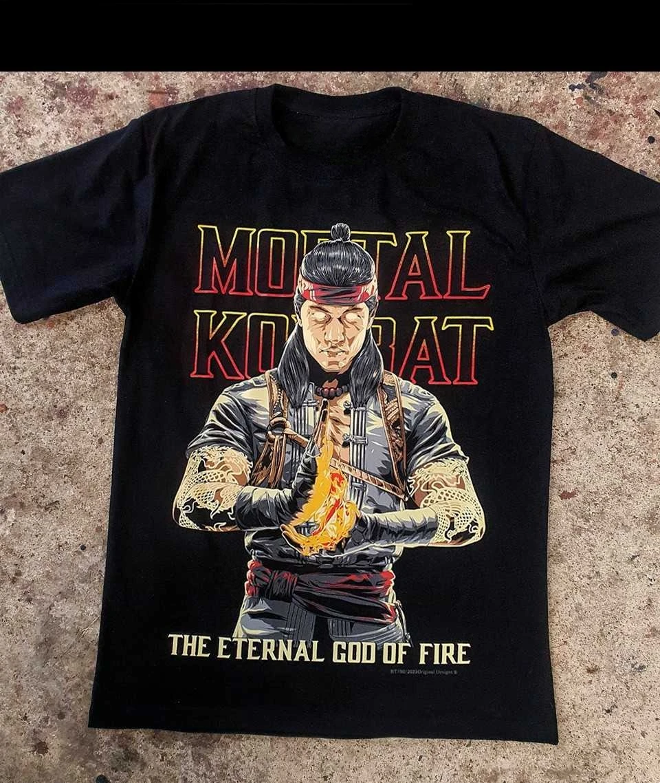 Mortal Kombat Liu Kang Logo Fighting Game Graphic T-Shirt Cotton Men Women Streetwear Tee