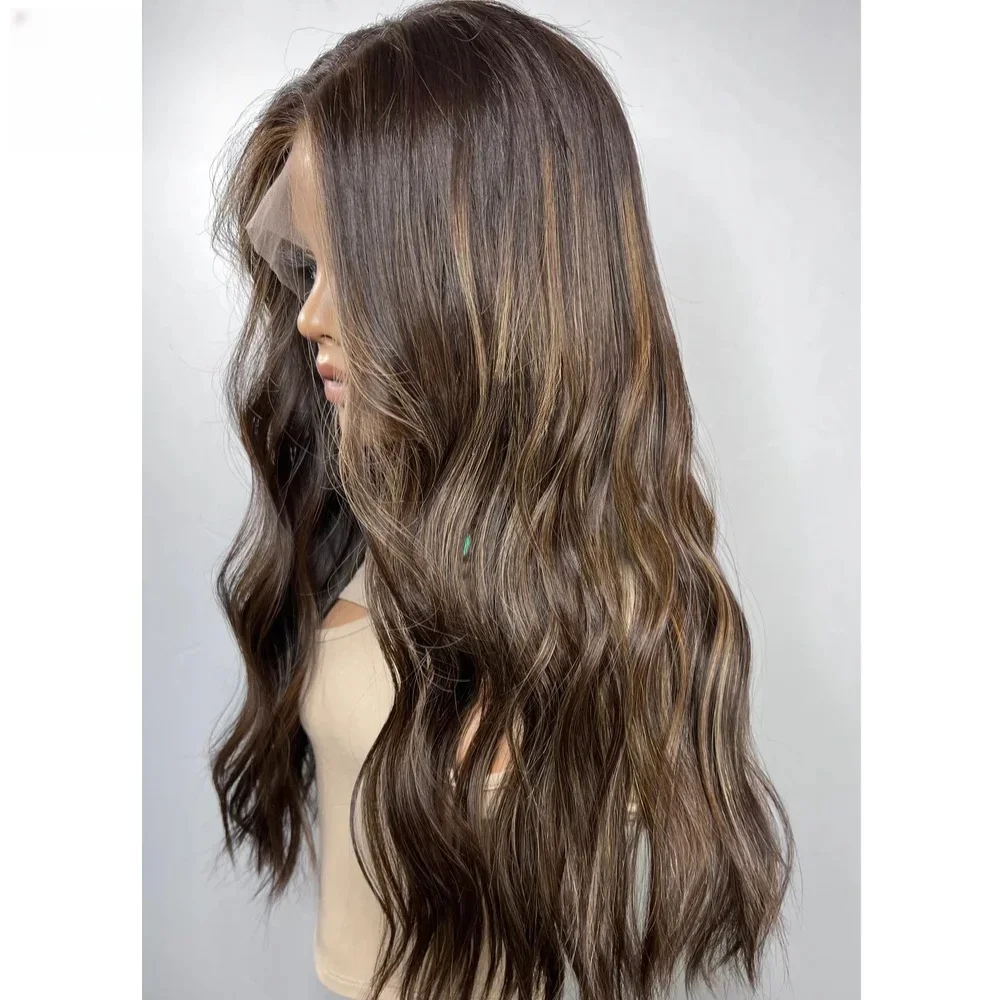 180 Density 26Inch Highlight Blond Body 5x5 Silk Base Jewish Human Hair with Baby Hair HD Lace European Style Glueless Preplucke