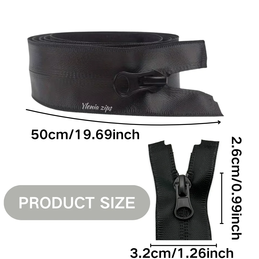 1pcs #5 nylon zipper, black waterproof tail zipper, suitable for DIY sewing supplies, ideal for outdoor assault clothing