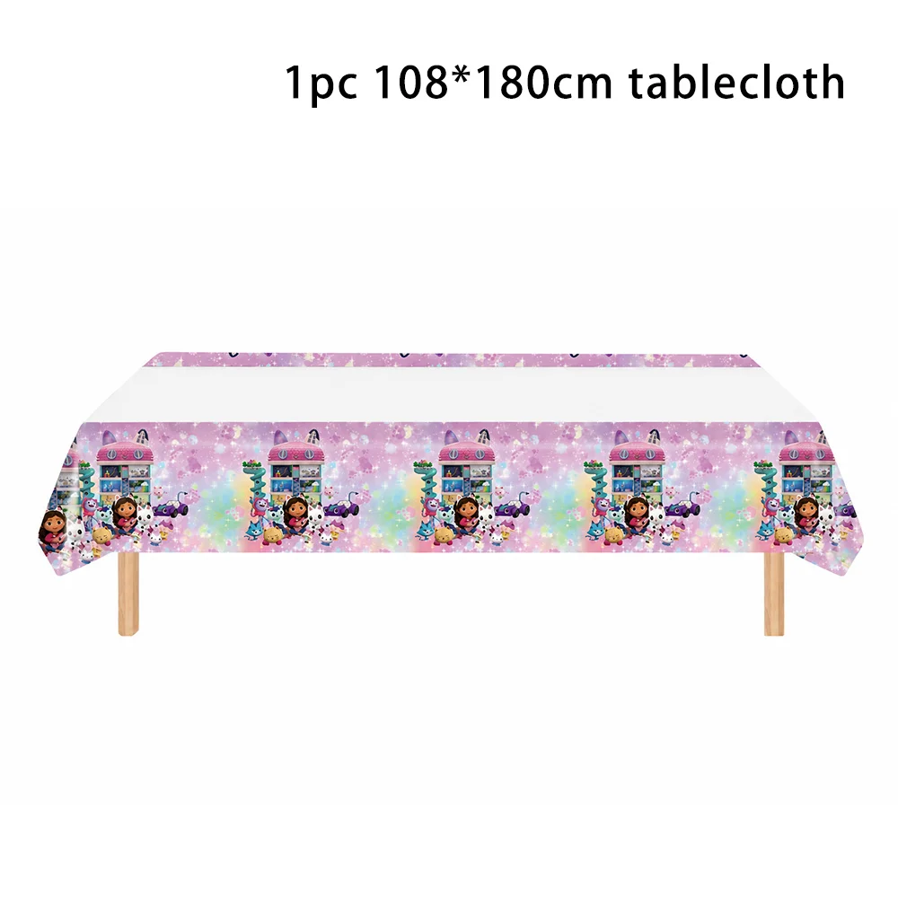 50-1 stuks Gabby Dollhouse Verjaardagsfeestje Borden, Bekers, Servetten, Kattenmeisjes, Wegwerp Servies, Kinderen, Gelukkige Verjaardag Decoratie Benodigdheden