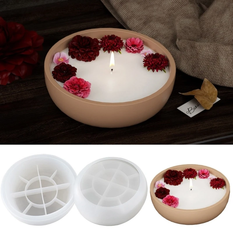 

Jar Silicone Mold Cement Flower Pots Molds DIY Concrete Storage Bowl Mold X3UD