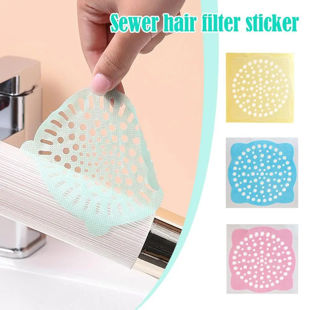 Hot Disposable Bathroom Floor Drain Stickers Shower Drain Net Strainer Hair Catcher Mesh Tape Kitchen Sink Sewer Outfall Stopper