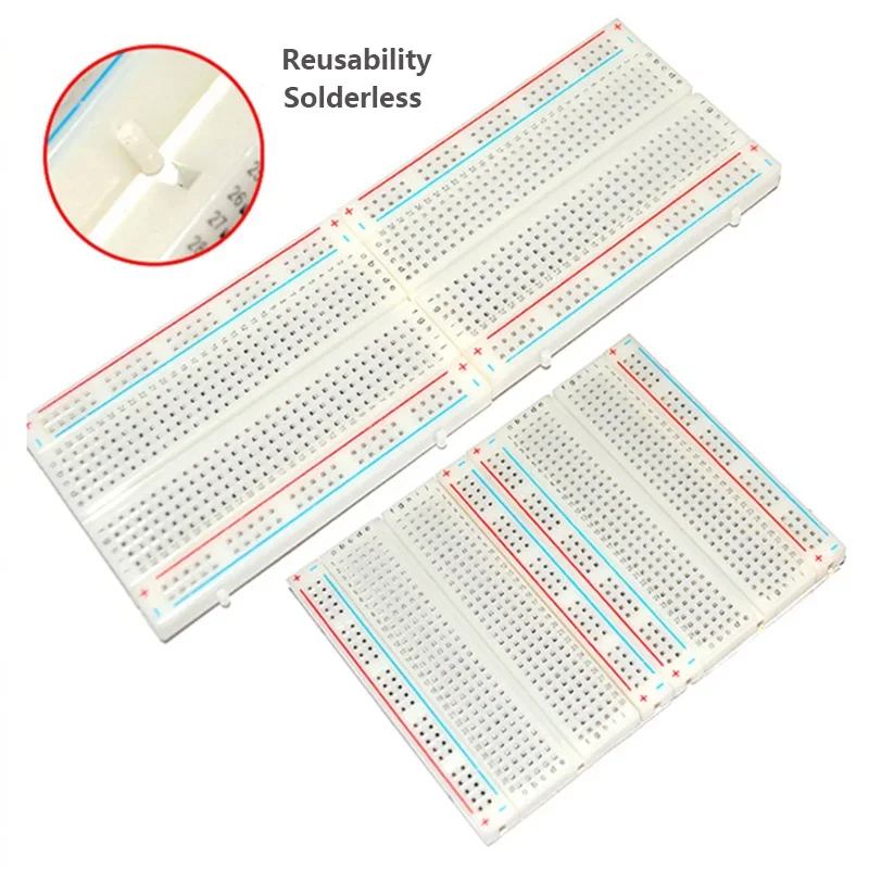 1Pcs MB102 Breadboard 830 Tie / 400 Tie Point Solderless Diy Electronic BreadBoard Circuit Board for Arduino