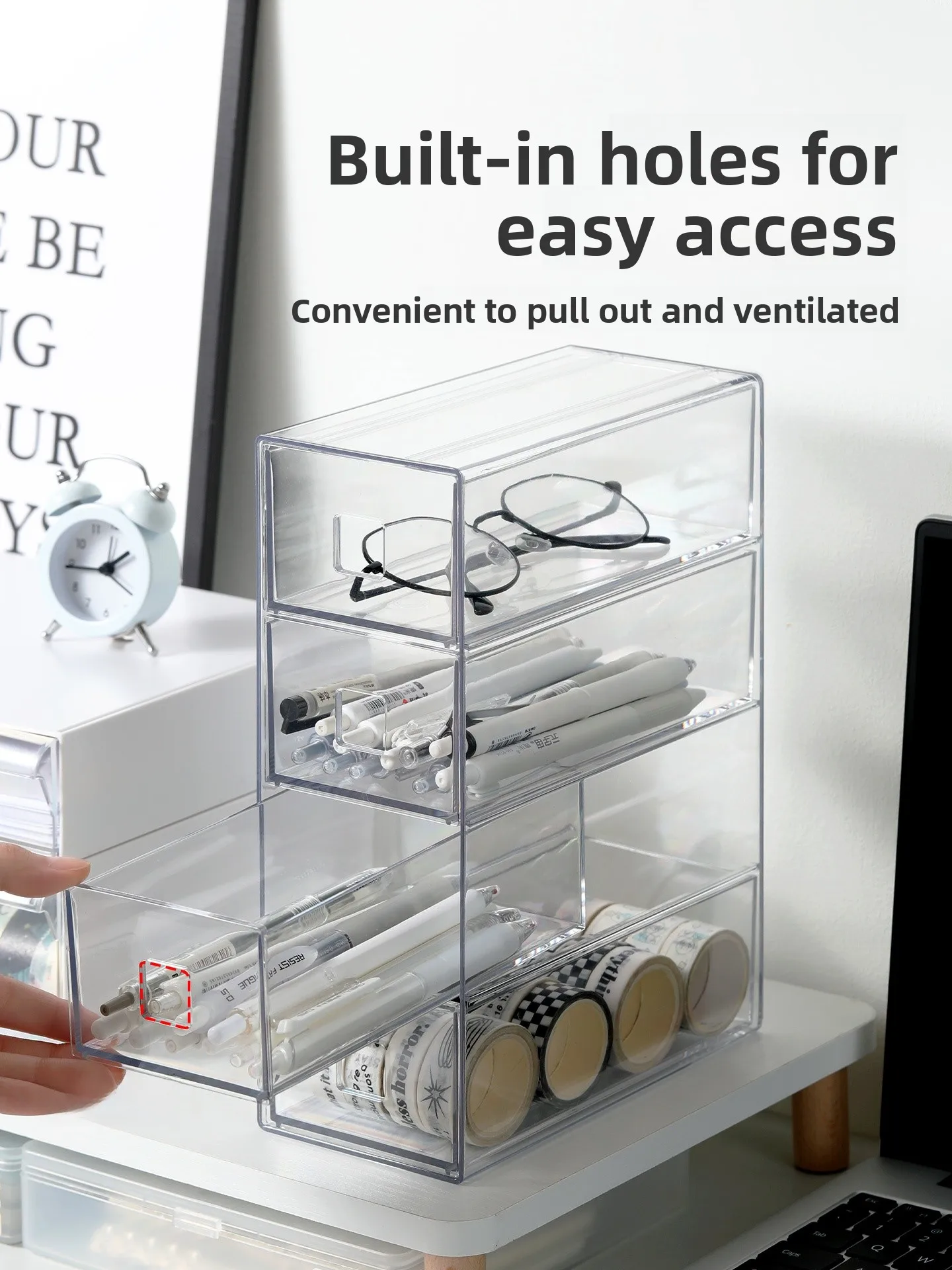 صندوق تخزين من الأكريليك للنظارات Sunade متعدد الطبقات لسطح المكتب وخزانة عرض مقاومة للغبار وشفافة...