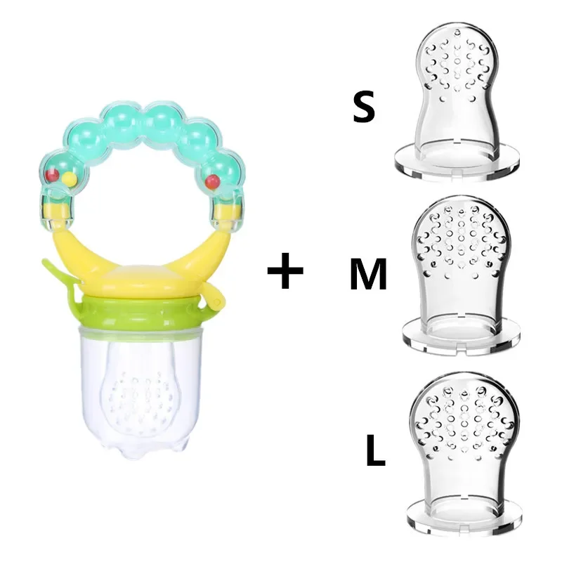 1Set Pacifier Fresh Food Nibbler Fruit Feeder Nipples for Baby Infant Pacifier Feeder Nipple Silicone Teat Pacifier Bottles