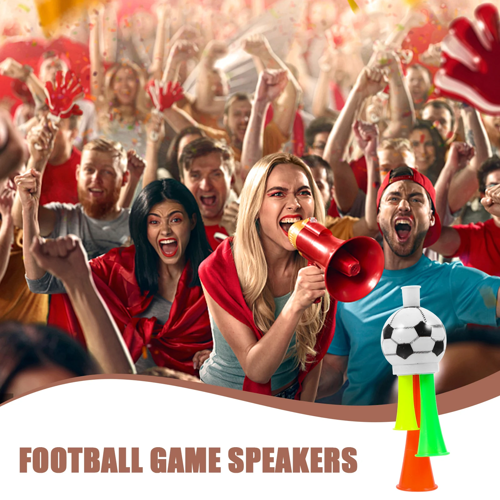 

10 Pcs Football Trumpet Toy Sturdy Plastic Soccer Games Party Accessories Noise Maker Sports Fans Cheer Toy Children