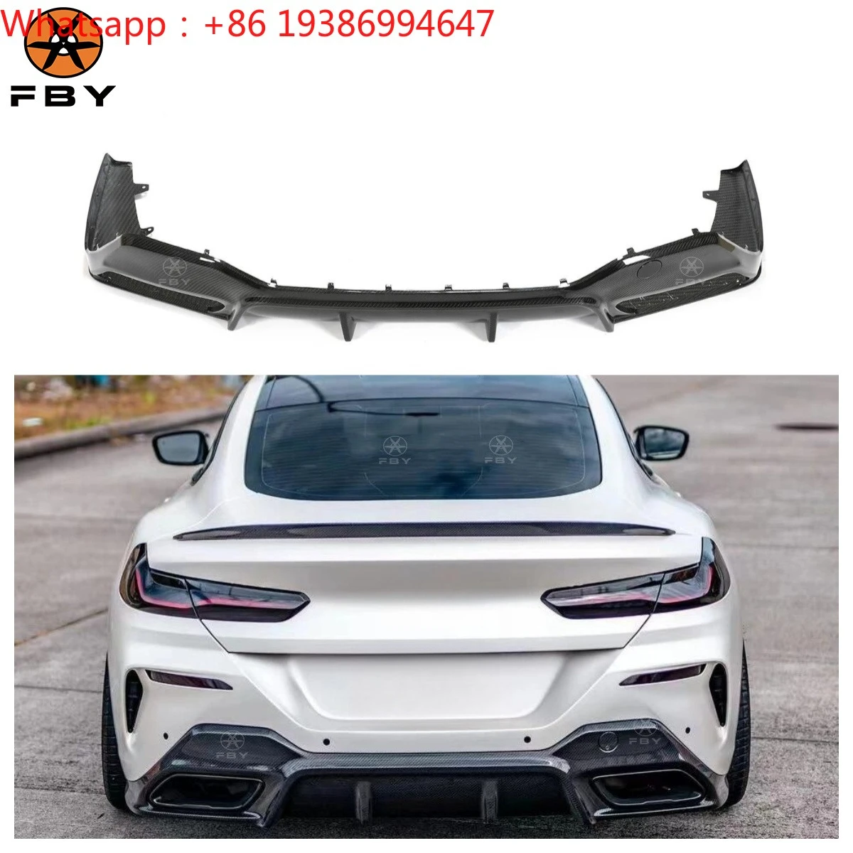 For High Quality 3D Style Carbon Fiber Rear Bumper Diffuser for BMW 8 Series  G14 G15 G16 840 850 2019-UP Rear Diffuser