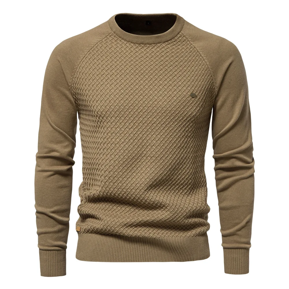 Maglioni lavorati a maglia da uomo Maglioni casual solidi Pullover girocollo Maglione a maniche lunghe impiombato Maglioni spessi slim fit 2025 Top autunnali