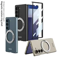 Magnetic Rotating Bracket Wireless Charging Phone Case for Samsung Z Fold 7 6 with Tempered Film Galaxy Fold7 Protective Cover