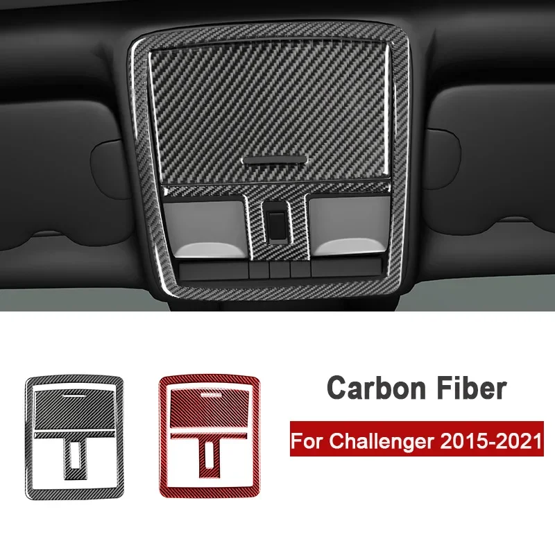 

For Dodge Challenger 2015-2021 Automotive Accessories Carbon Fiber Car Top Roof Reading Light Lamp Decor Cover Stickers Trim