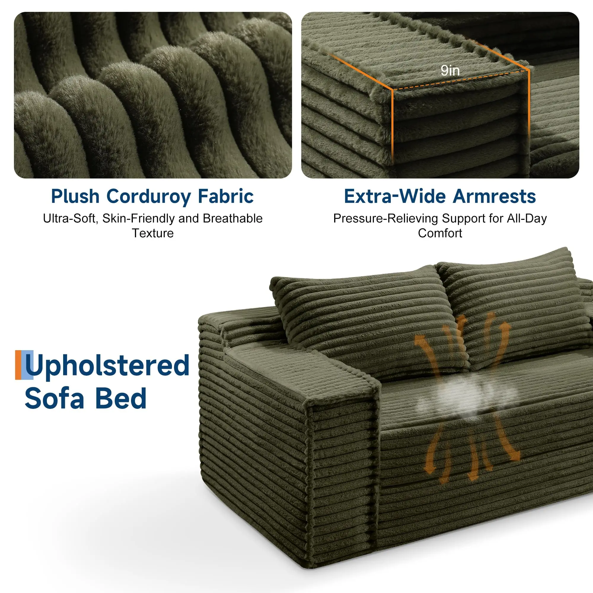 Space-Saving Convertible Sleeper Sofa Bed - 75