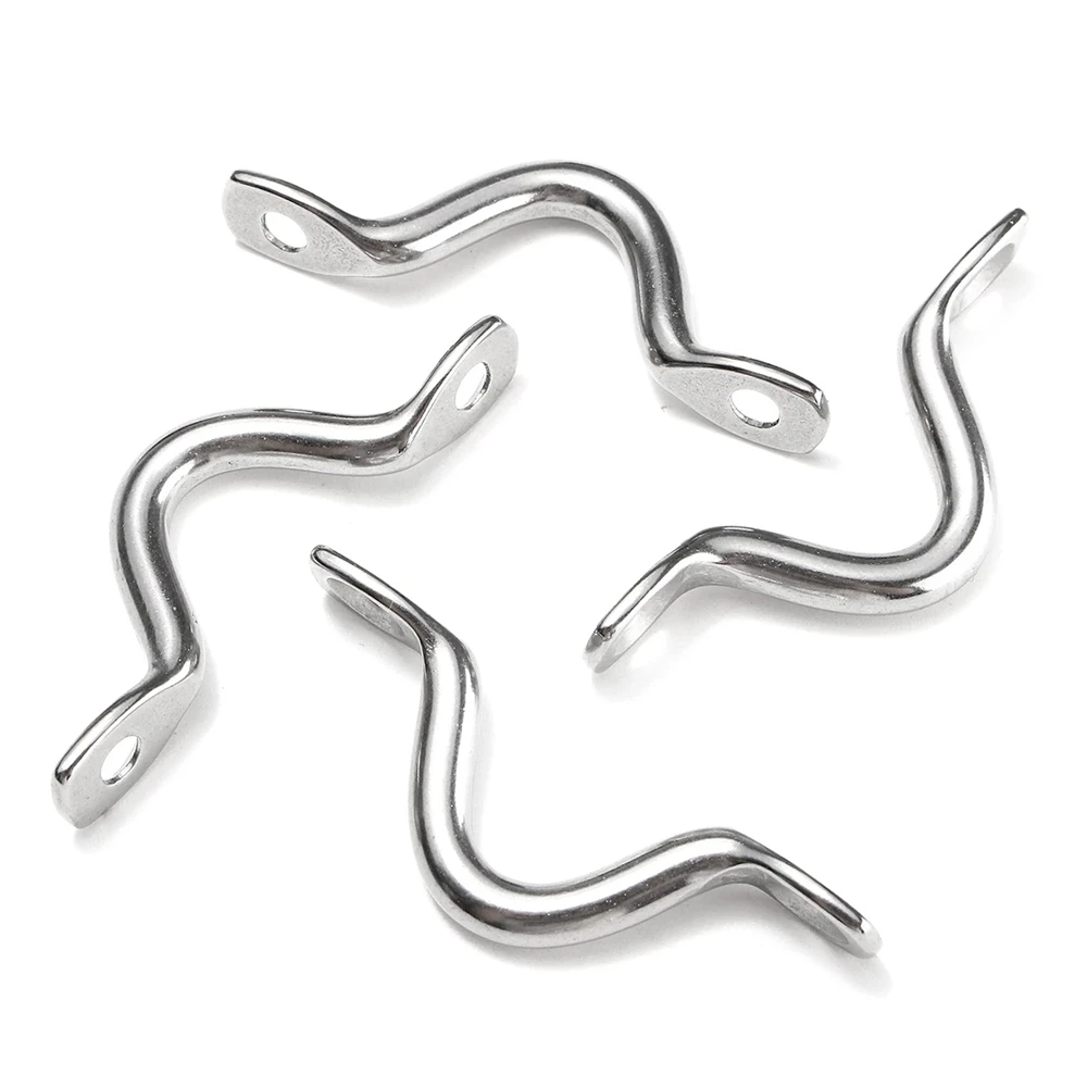 Steel 315 4Pcs Racing Boats Boat Yacht Ship Water Sports Staple Ring Hook Handle Doorknob Wire Eye Straps Saddle Clip