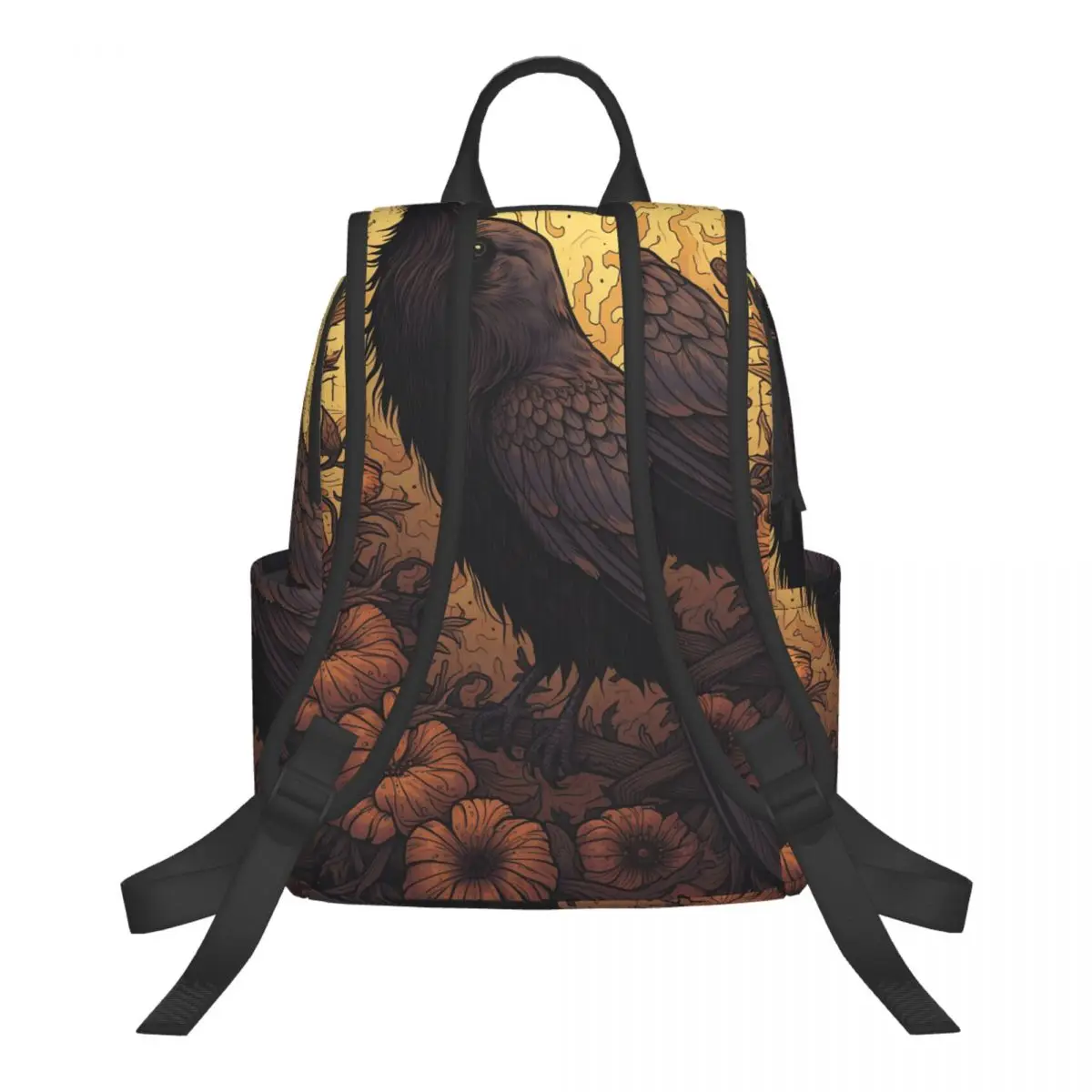 Gothic Raven On Branch Student Backpack School Bag Hiking Travel Daypack for Men Women Bookbag Shoulder Bags