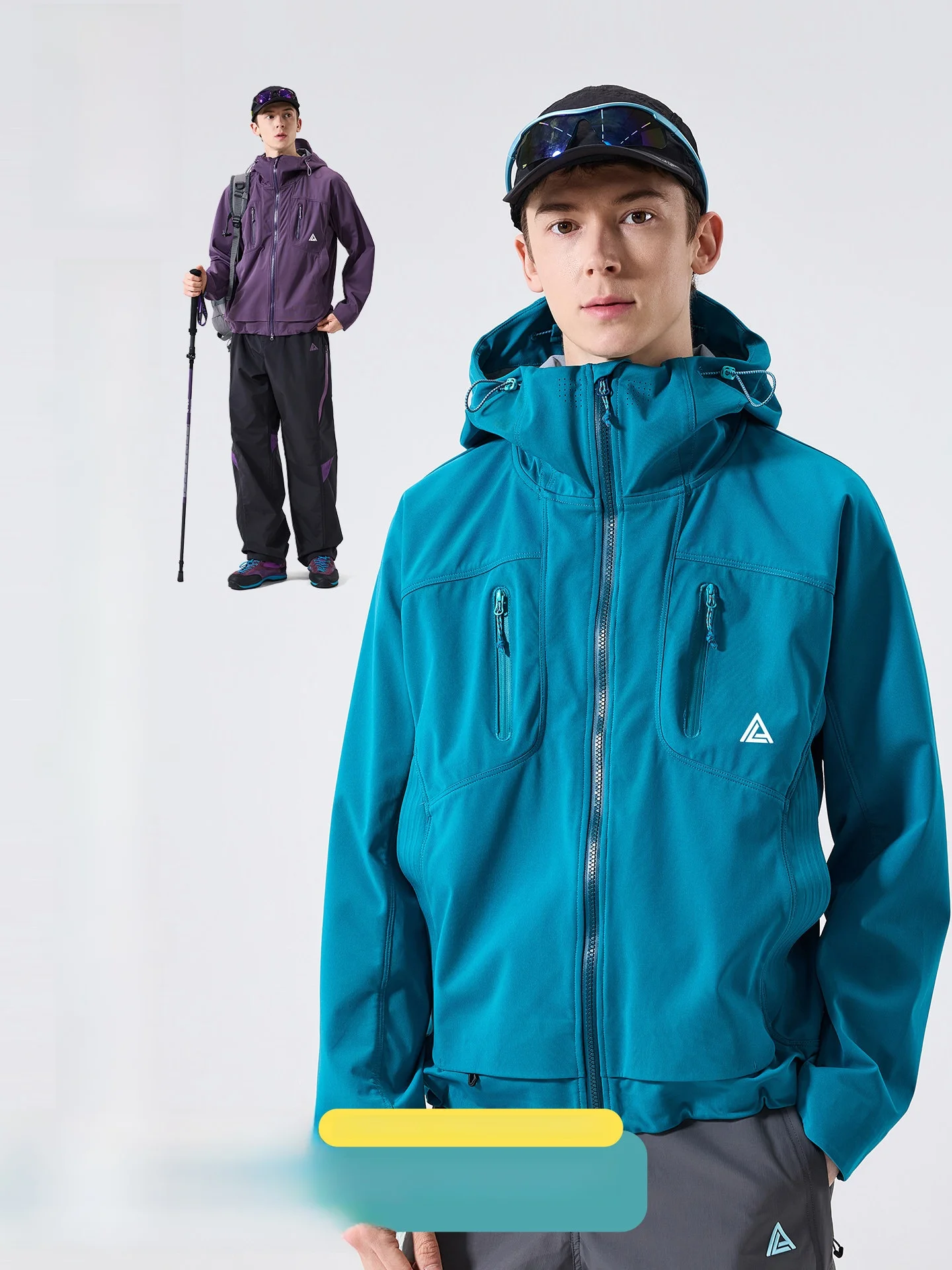 LAZY DAY Men's Outdoor Three-Proof Jacket Soft  Climbing Coat Autumn Hiking Sportswear Polyester Fiber Long Sleeve Zipper