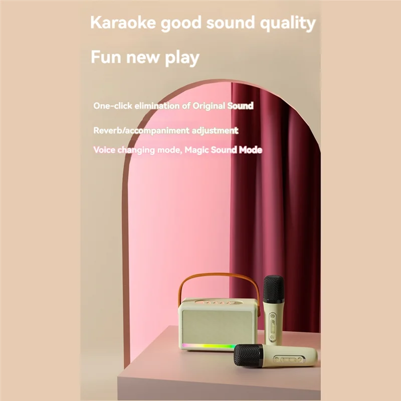 AA87 Karaoke Machine Voor Kinderen Volwassenen Mini Draagbare Bluetooth Karaoke Luidspreker Met Draadloze Microfoon LED Licht Voor Banket