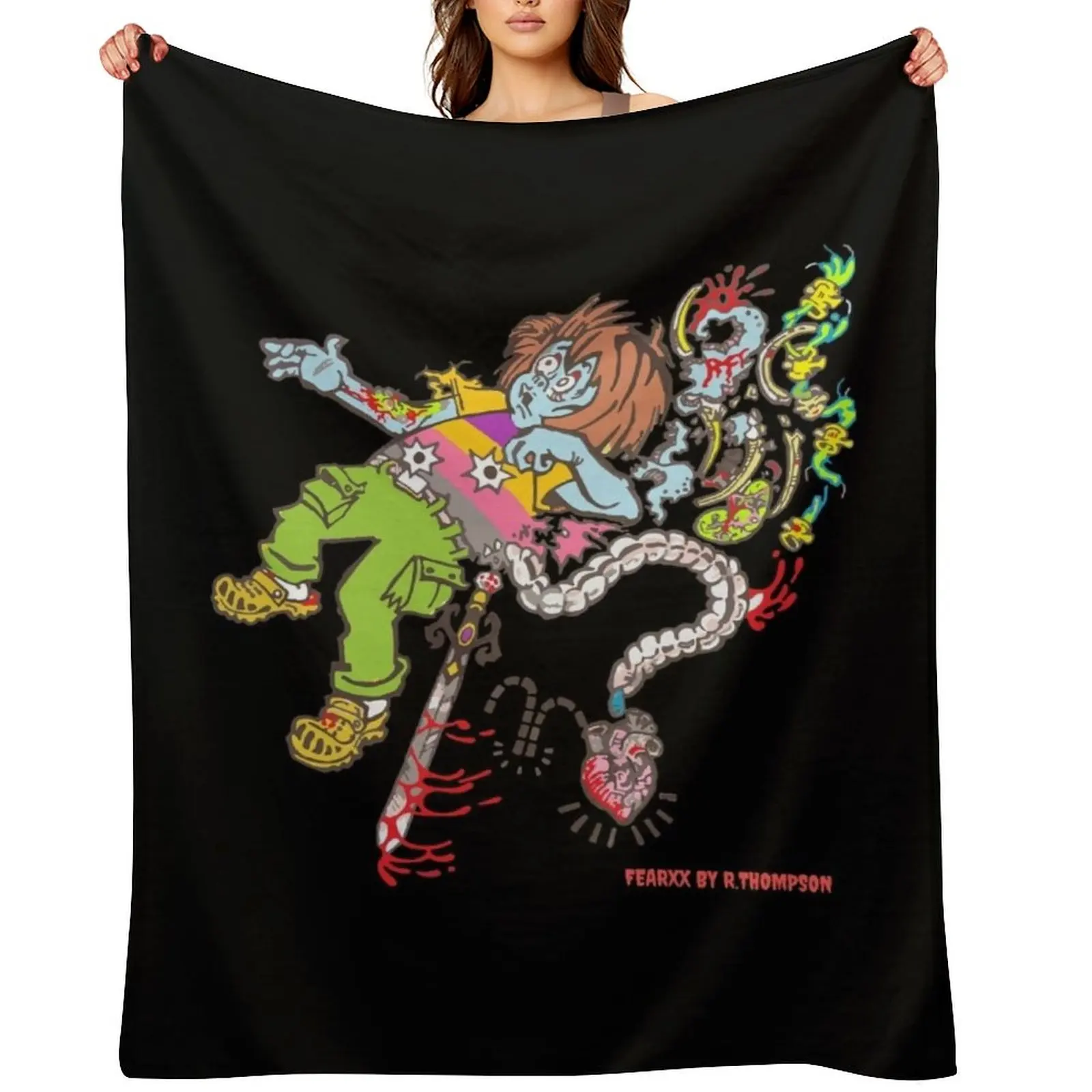 

Exploding Zombie Boy from Original IIllustration of Two Dead Boys- Went Out to Fight Throw Blanket Soft Blankets