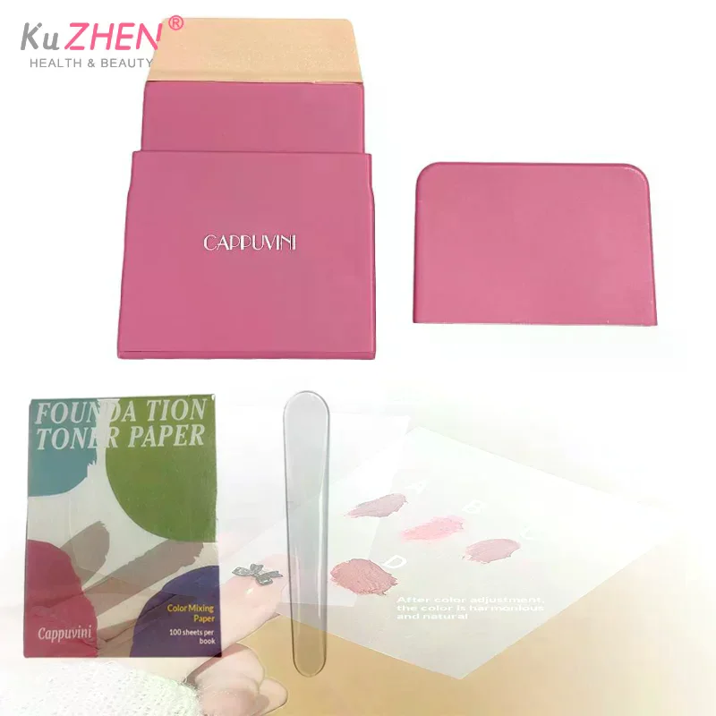 100 Sheets Disposable Makeup Mixing Palette Paper Makeup Mixing Palette Concealer Color Mixing Stripes Foundation Blending Paper