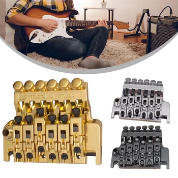 1 Set Tremolo Floyd Rose Stijl Brug Dubbele Vergrendeling Voor Elektrische Gitaren 91.2X70Mm Zwart/Zilver/Goud Gitaar Accessoires