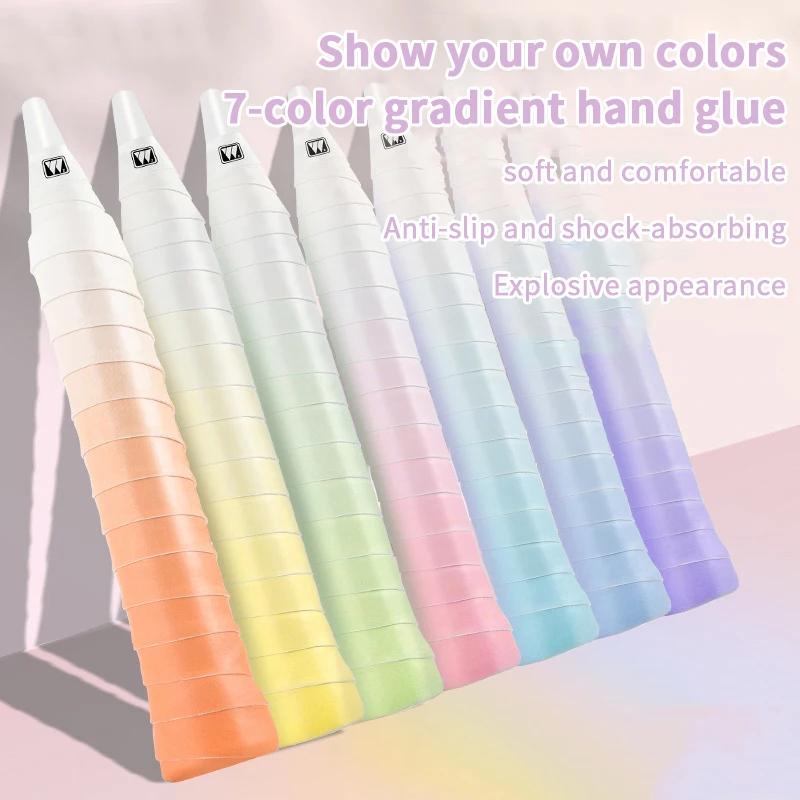 New Gradient Color Sweat-Absorbent Tennis Racket Overgrip Tapes Shockproof Anti-Slip Sweat Band For Badminton Pickleball Racket