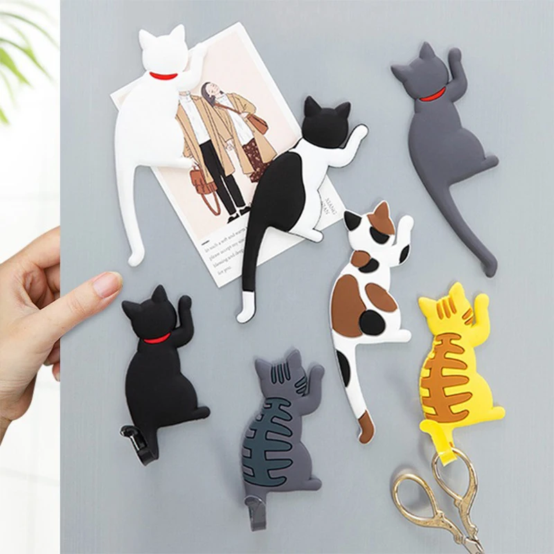 

3D Refrigerator Magnets Sticker Cat Tail Magnet Decoration Magnetic Sticker Creative Cartoon Message Board Hook Household Items