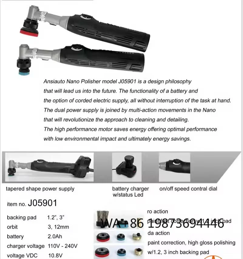 Multi-orbit mini cordless polisher, m and 12mm adjustable factory customized tool for fine manual car polishing work