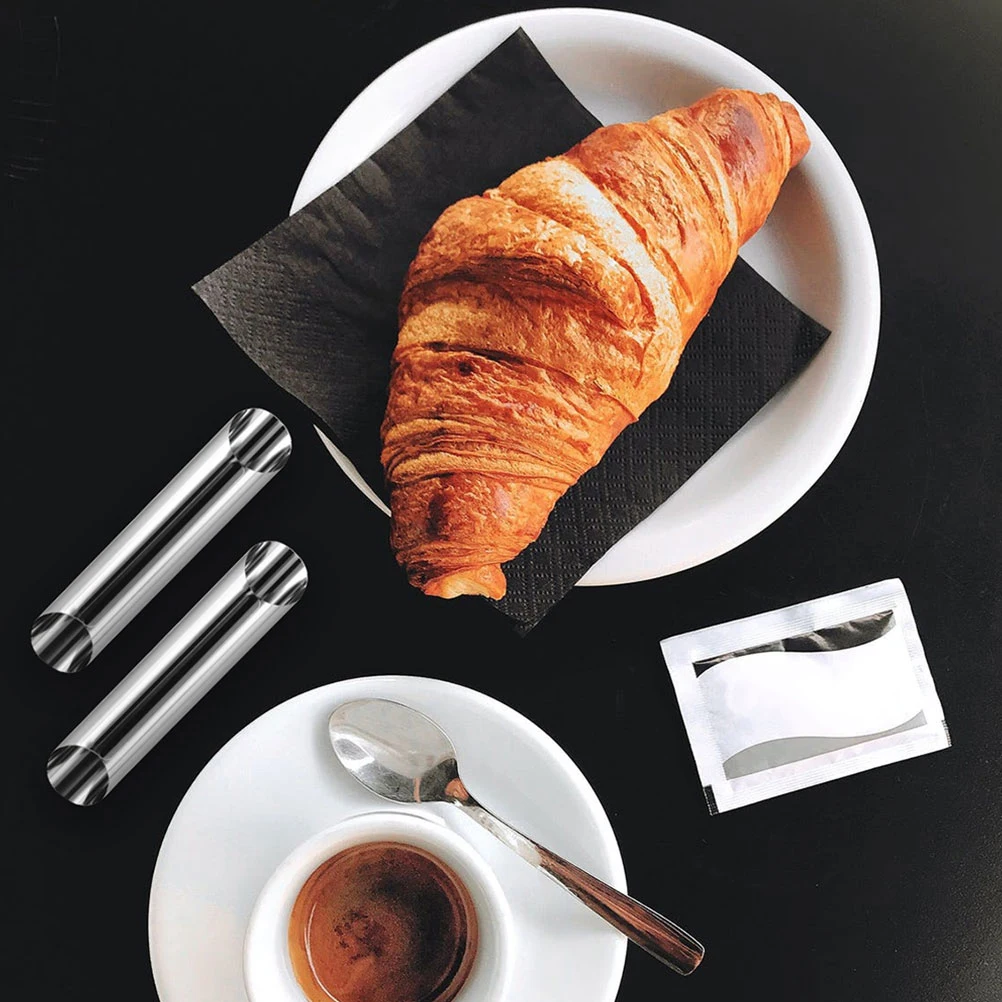 

12pcs Stainless Steel Conical Tube Cone Roll Moulds Kitchen Croissants Molds Baking Supplies Heat Resistant Lightweight