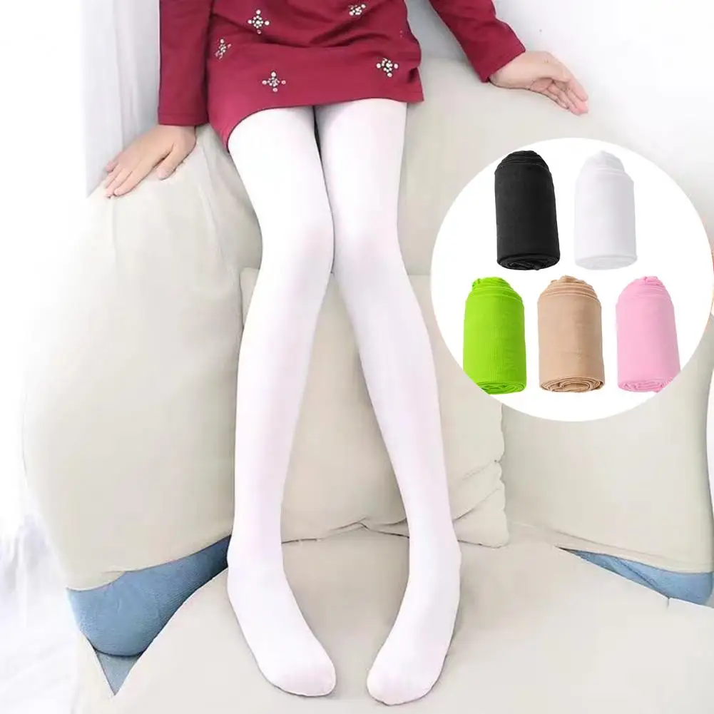 Girls Pantyhose Perfect Coverage Exquisite Toe Double Stretch Super Elastic Breathable Velvet Girls' Solid Color Leggings