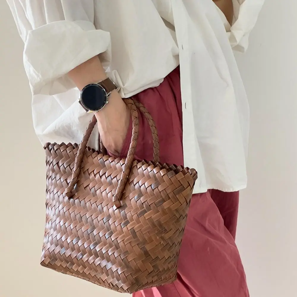 

New Knitting Shoulder Bags Hollow Large Capacity Shopping Tote Bags Shopping Woven Woven Handbags Female