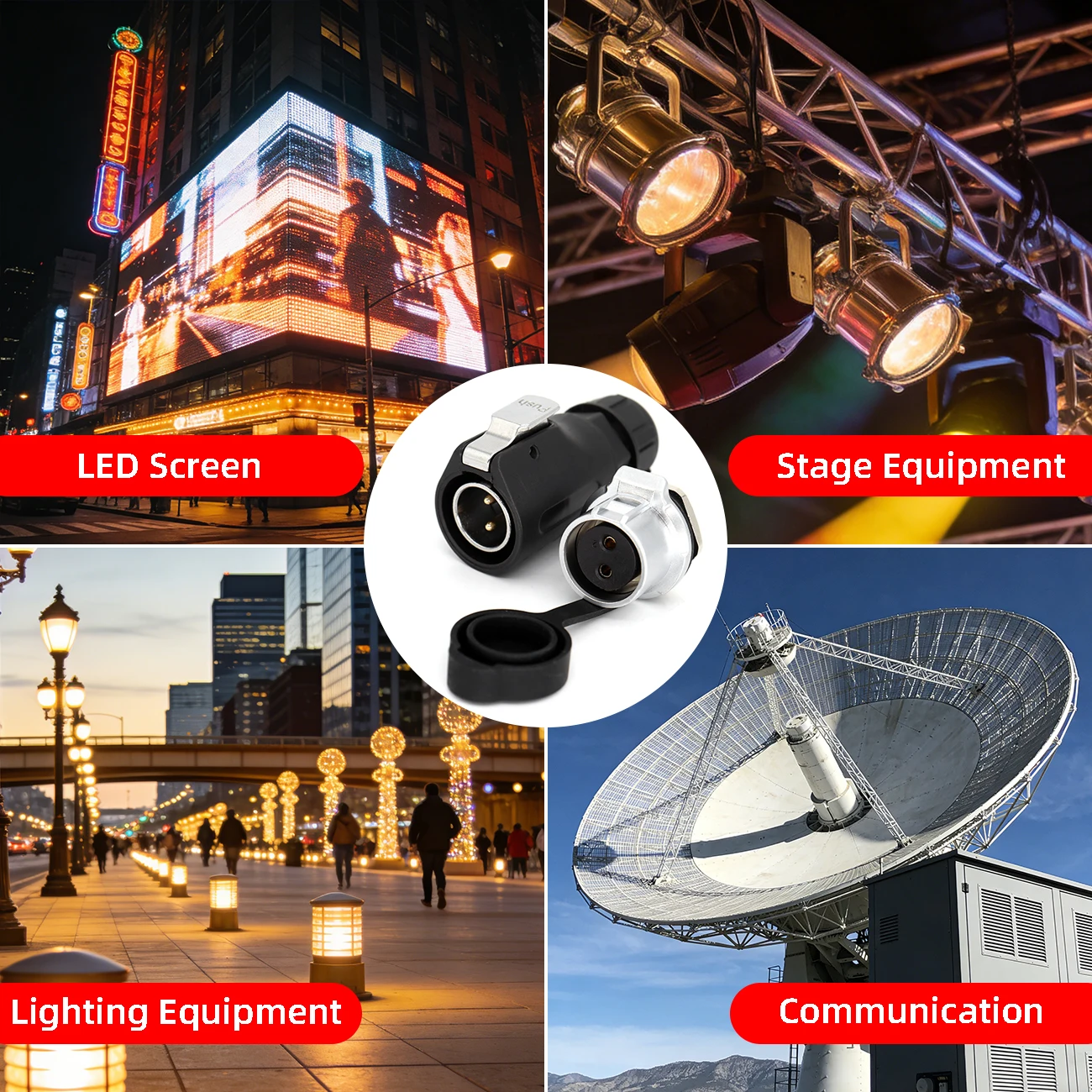 XHP20 Connecto 2~12Pin ,Industrial IP67 Waterproof Automotive Power Plugs and Sockets  Outdoor Electrical Connector LED Lighting