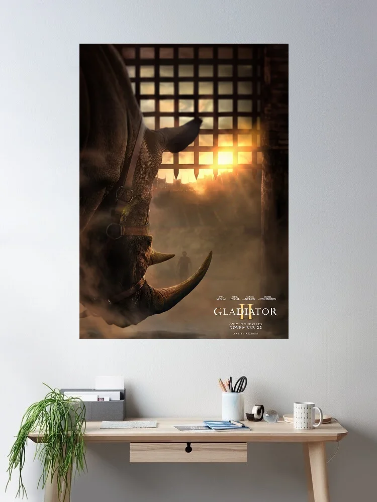 Gladiator II Movie Art Print Canvas Poster, Living Room Decor, Home Wall Picture