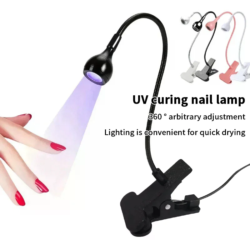 

Nail Dryer Light UV Nail Lamp For Drying Gel Nail Polish Foot Switch Clip-On Flexible Desk Mini Portable USB For DIY Manicure