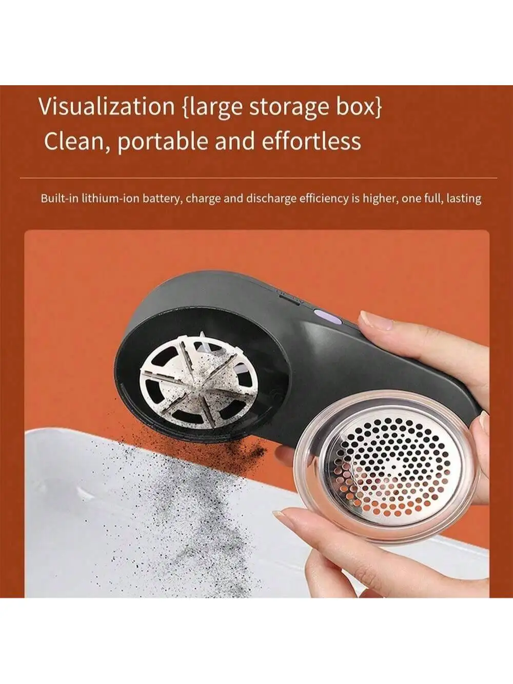 1pc Lcd Display Clothes Lint Remover Usb Rechargeable Electric Fabric Shaver For Home Use