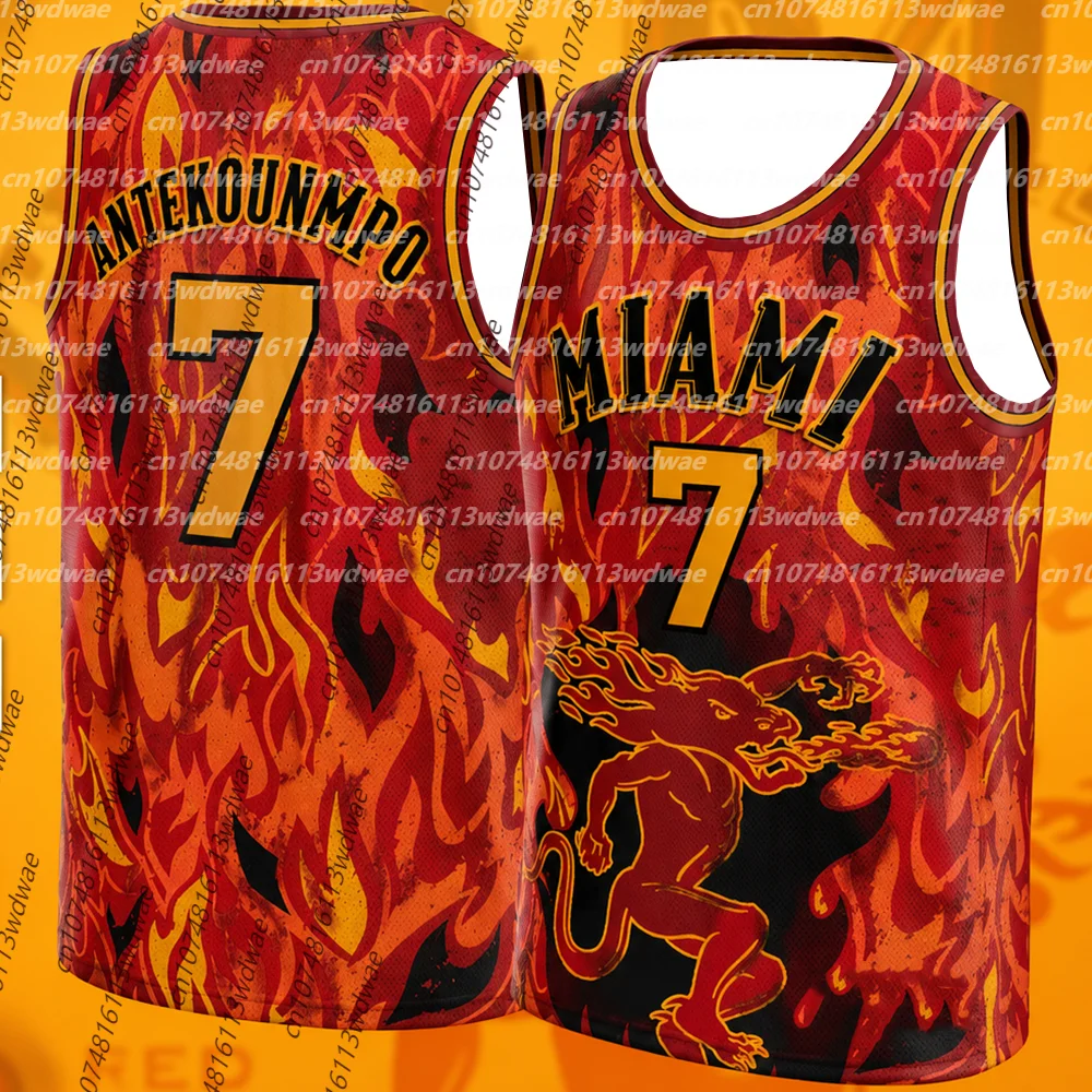 Miami #7 Antetokounmpo Basketball Jersey Men Sleeveless Tank Top Summer Breathable Vest Streetwear Sports Uniform Basketball KID