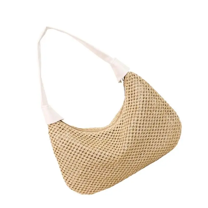 

D46D Практическая тканая пляжная сумка с вместительными организаторами интерьера Организаторы модные сумочка повседневная для и