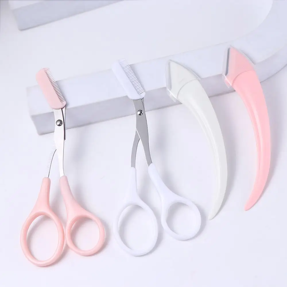 Cosmetic Accessories Eyebrow Clipper Comb Female Eyebrow Trimmer Set Eyebrow Scissors with Comb Makeup Tools Eyebrow Trimming