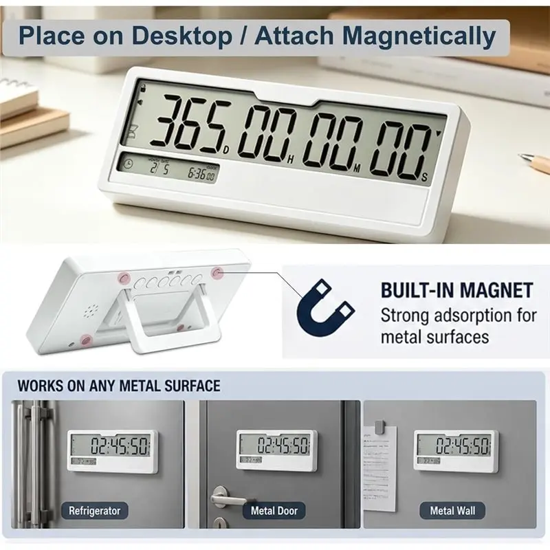 [NEWA76K!】 Digital Countdown Timer Clock 9999 Day Calendar Function, Custom Past Date Countup,For Retirement, Wedding Pet