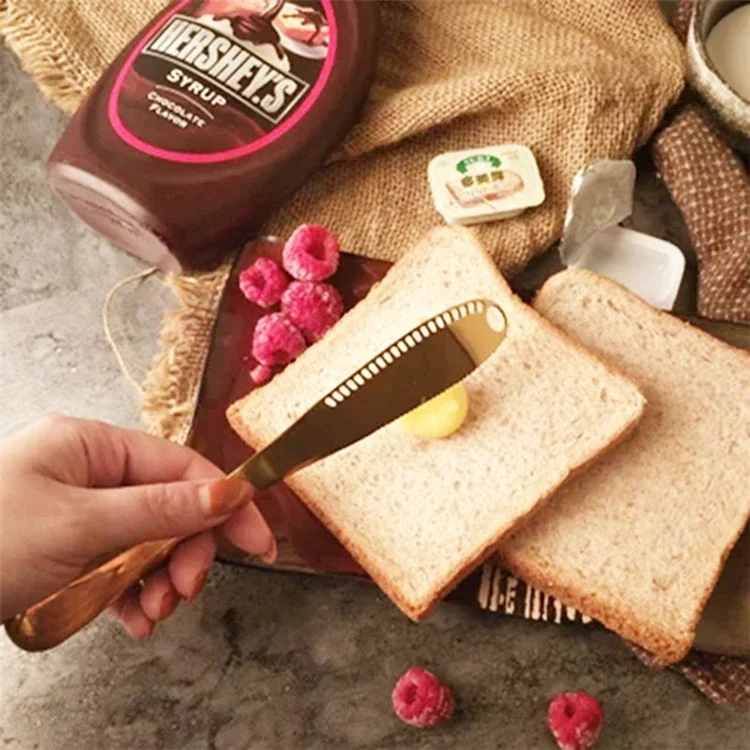 Butter Knife Holes Cheese Dessert Knife 430 Stainless Steel Jam Knife Cutlery Toast Wipe Cream Bread Cheese Cutter Kitchen Tools