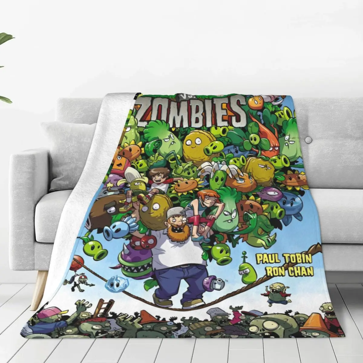 Plants Vs Zombies PVZ Cartoon Game Flannel Blanket Funny Poster Throw Blanket for Sofa Bedding Lounge 200x150cm Bedspread