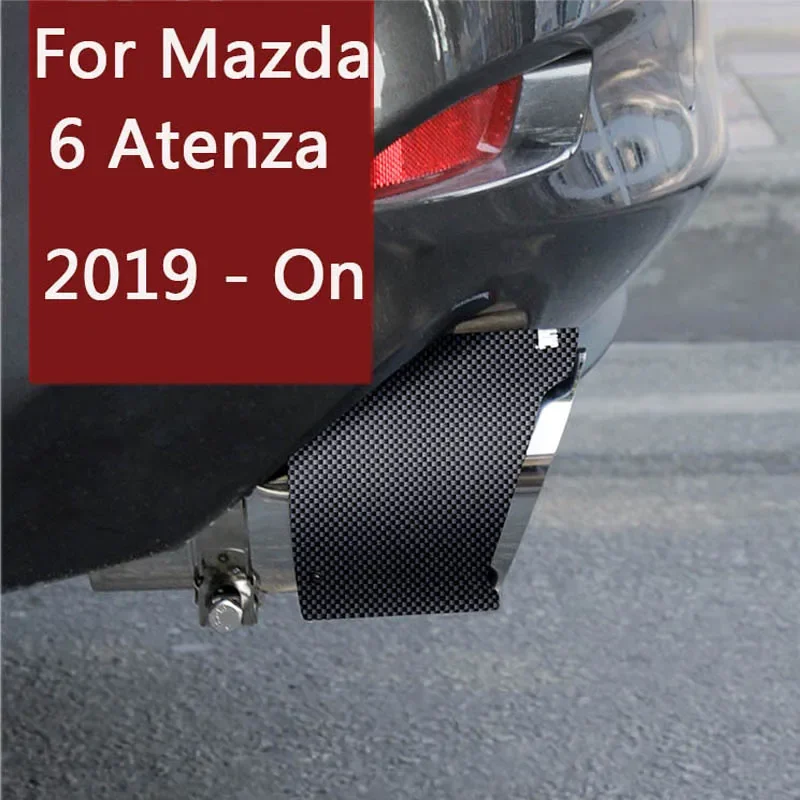 Car Carbon Fiber Exhaust Muffler Tip Stainless Steel Pipe Chrome Trim Rear Tail Throat for Mazda 6 Atenza 2022 2019 2020 2021