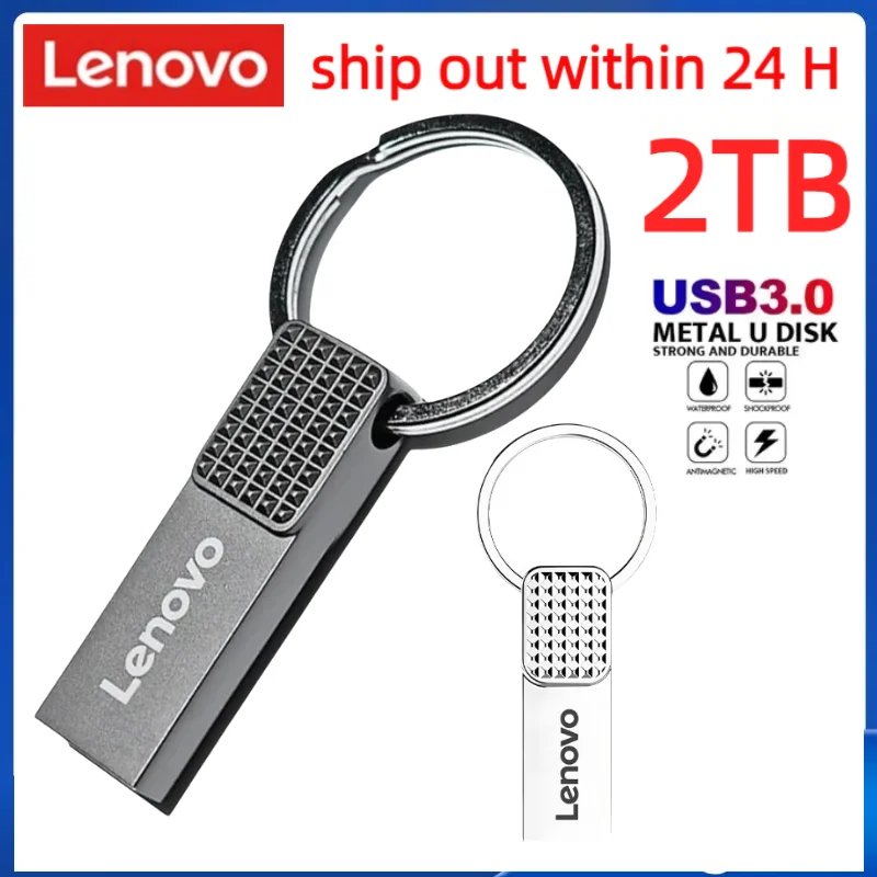 Lenovo 2TB USB Flash Drive 3.2 1TB 128GB High Speed Sticks External Storage Metal Pen Drive USB Memory Personality Car Music