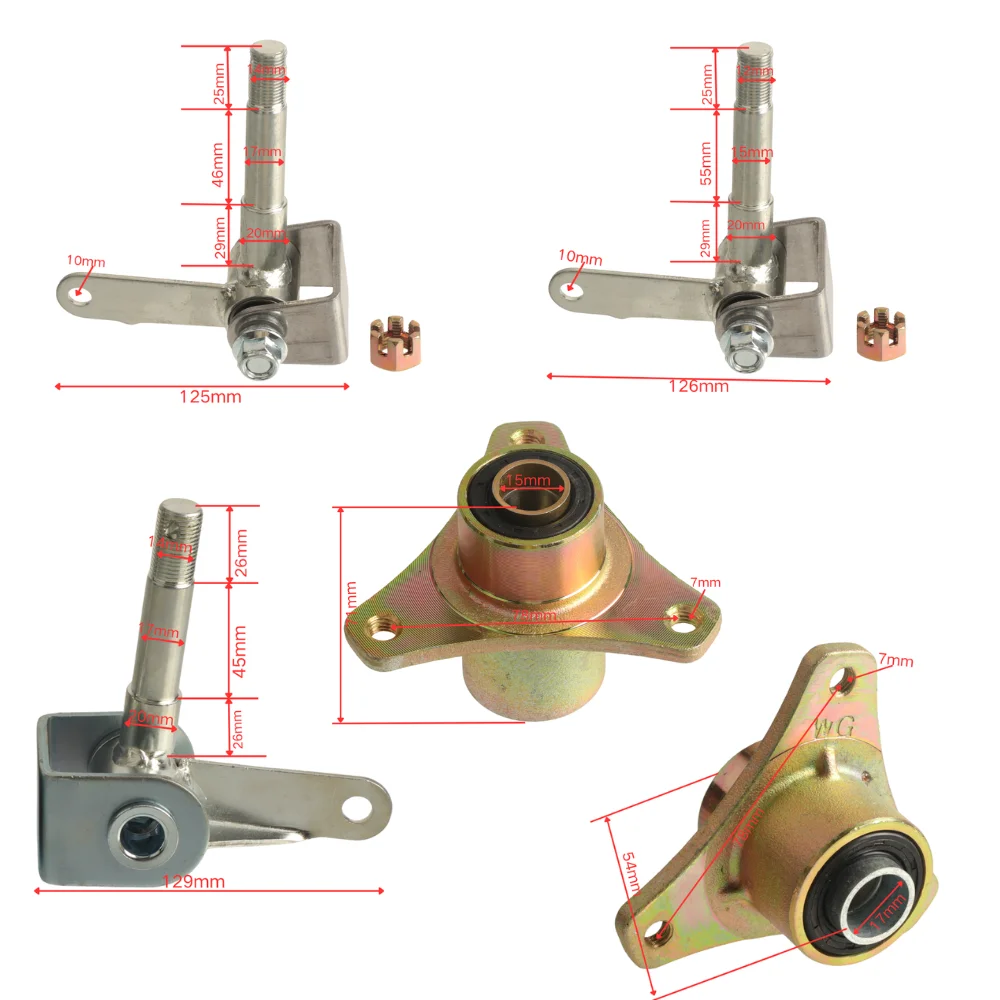 15/17mm 3 Lug Front Steering Knuckle Axle 5