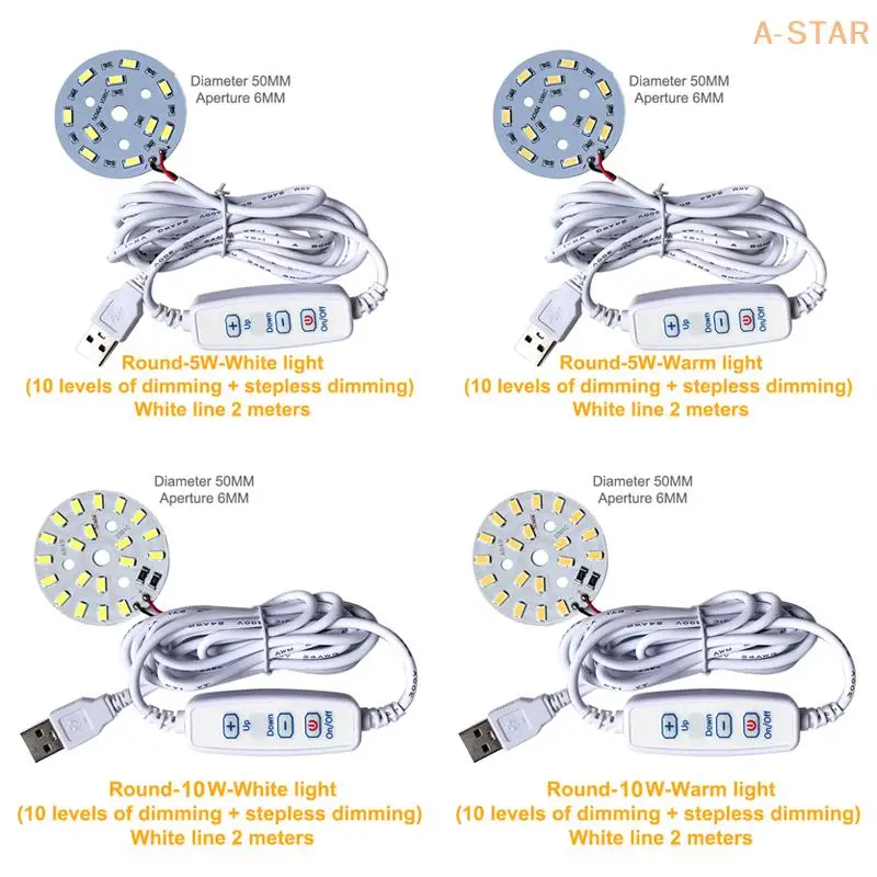 Chipy LED regulowana dioda żarówki 5730 lampa LED SMD DC 5V ściemniania światła USB ściemniacz lampa akumulatorowa nauki i pracy