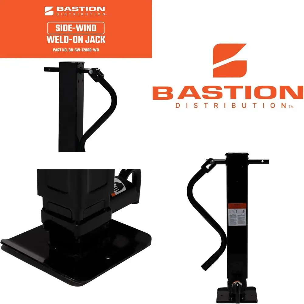 

Adjustable Side-Wind Jack with Manual Crank, Square Tube, Drop Leg, 10000lb Capacity, 12000lb Load, Heavy Duty, 28.6-54.6 Height