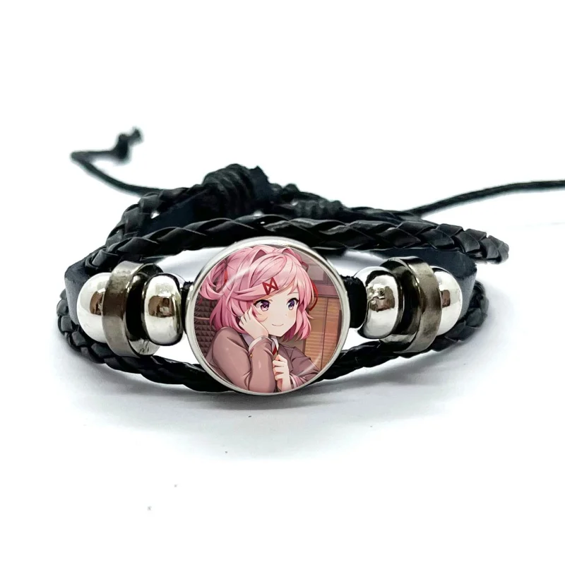Cartoon Character Natsuki Leather Bracelets Anime Multilayer Braided Bracelets Bangles Handmade Jewelry Gifts