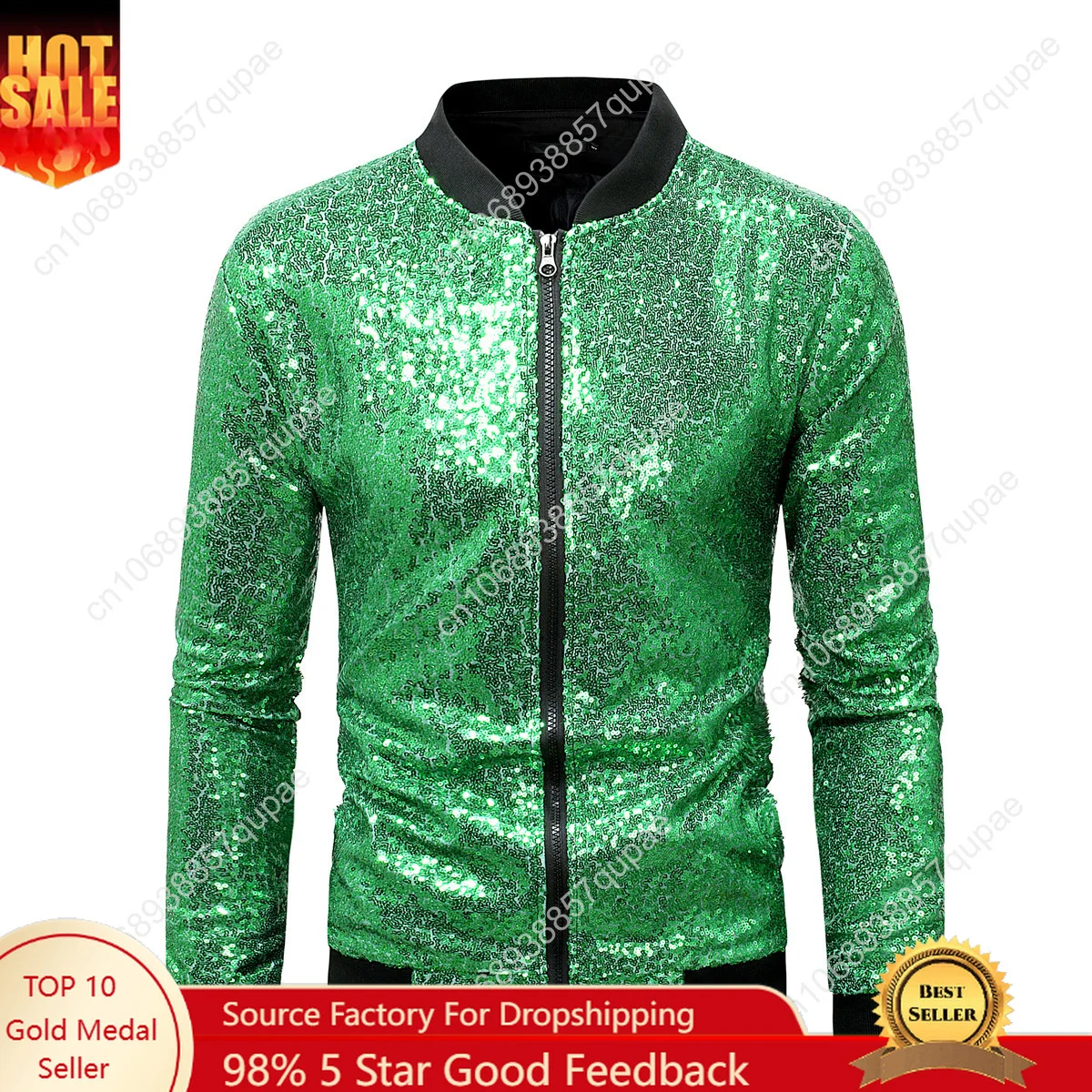 

Glitter Metallic Disco Cool Reflective Jacket Men Women Zipper Windbreaker Coat Party Cycling Baseball Jacket Bomber Jacket