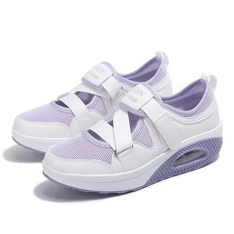 

Mesh Sandals Summer Air Cushion Women Shoes Comfortable Ladies Casual Shoes Platform Sneakers Hollow Vulcanized Shoes 2024