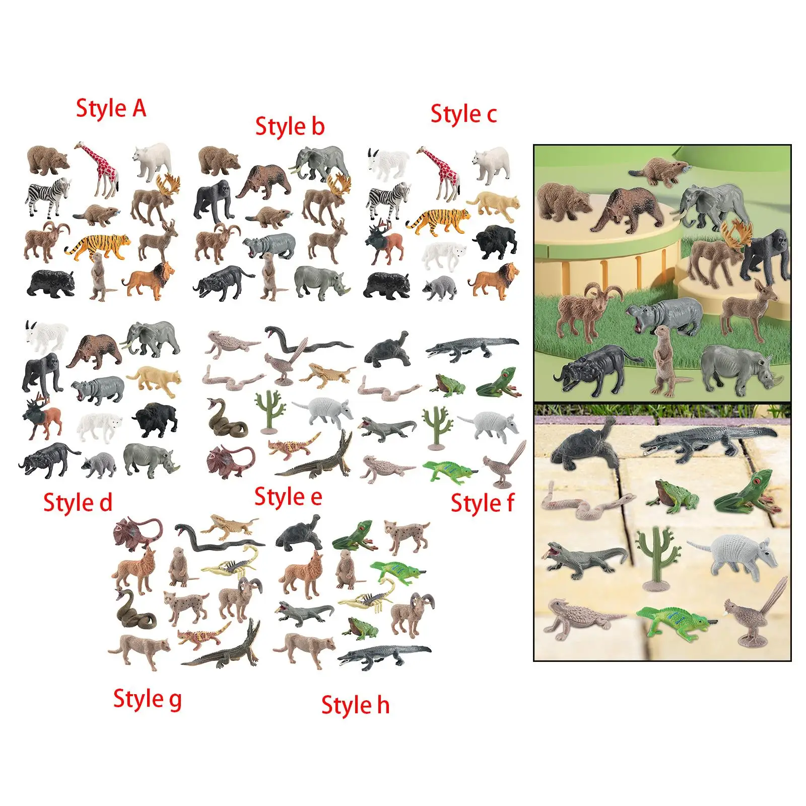 12x Mini animali della fauna selvatica figurine Set collezioni della giungla realistico per regalo di compleanno Cake Topper Holiday Party Favors Kids