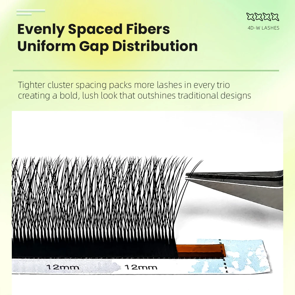 Yelix ضيق 4D W شكل التلقائي المزهرة رمش ملحقات المشجعين مسبقة الصنع ضيق الطبيعية لينة الرموش الفردية كثيفة كاملة #4