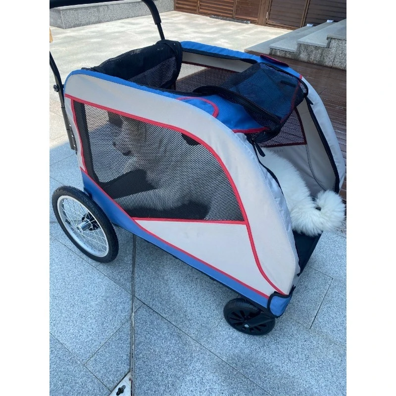 

Портативная складная тележка для кемпинга для домашних животных, большая вместимость для больших собак, нескольких кошек, пожилых домашних животных, прогулок на открытом воздухе