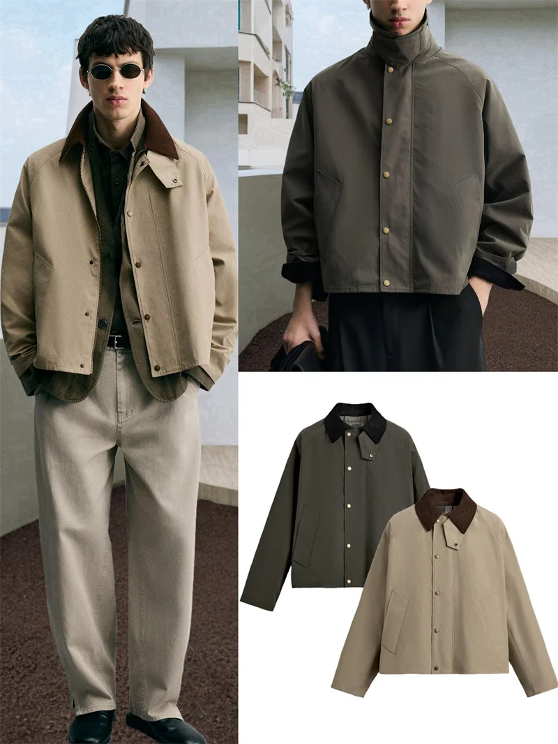 

Faionable повседневная мужская куртка, новая осенняя техническая ткань, цветная верхняя одежда с блузным воротником, подставка из полиэстера, весна-осень